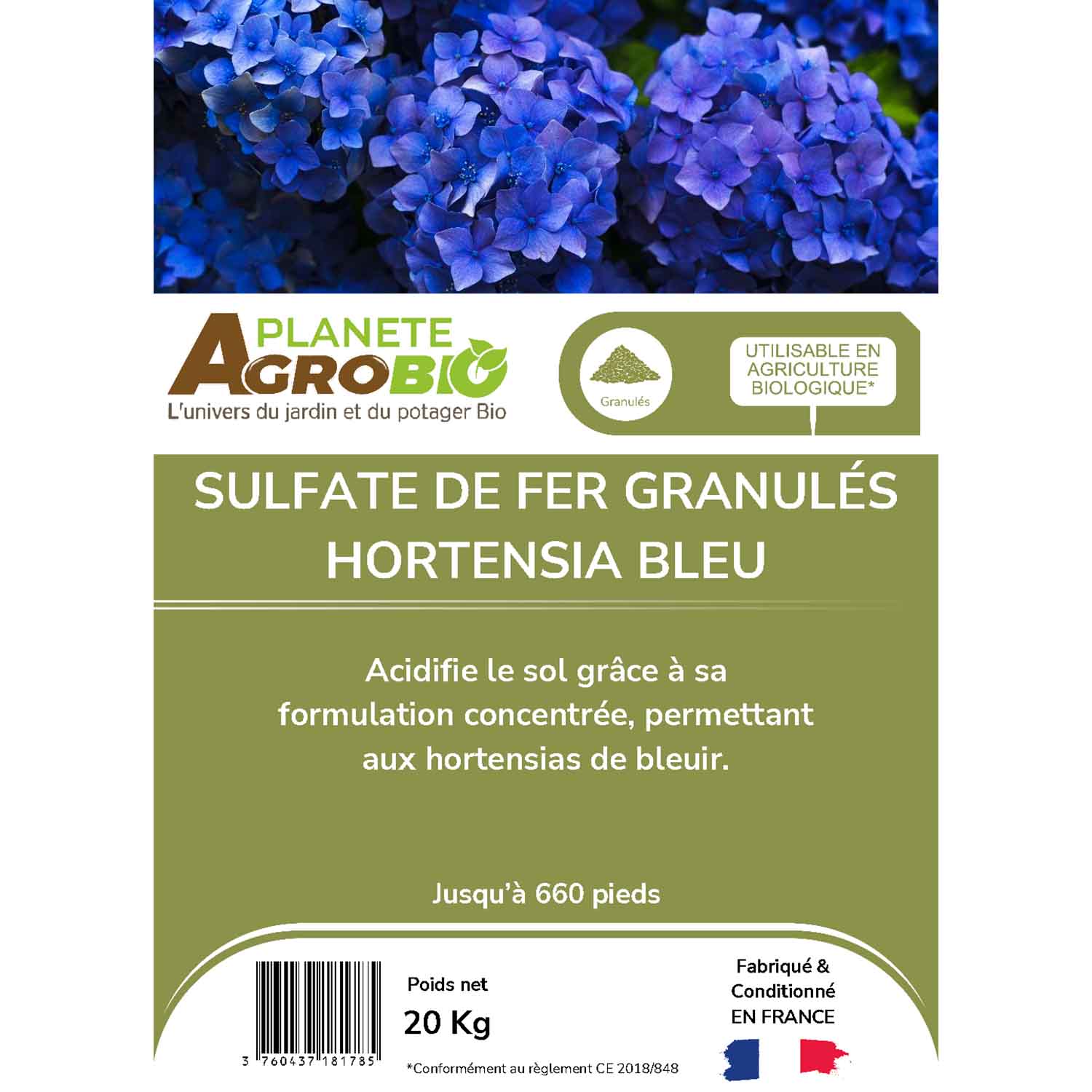 Sulfate de fer granulés hortensia bleu 20Kg – Image 3