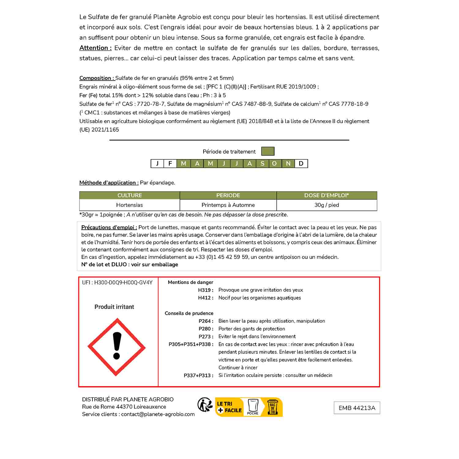 Sulfate de fer granulés hortensia bleu 5Kg – Image 4