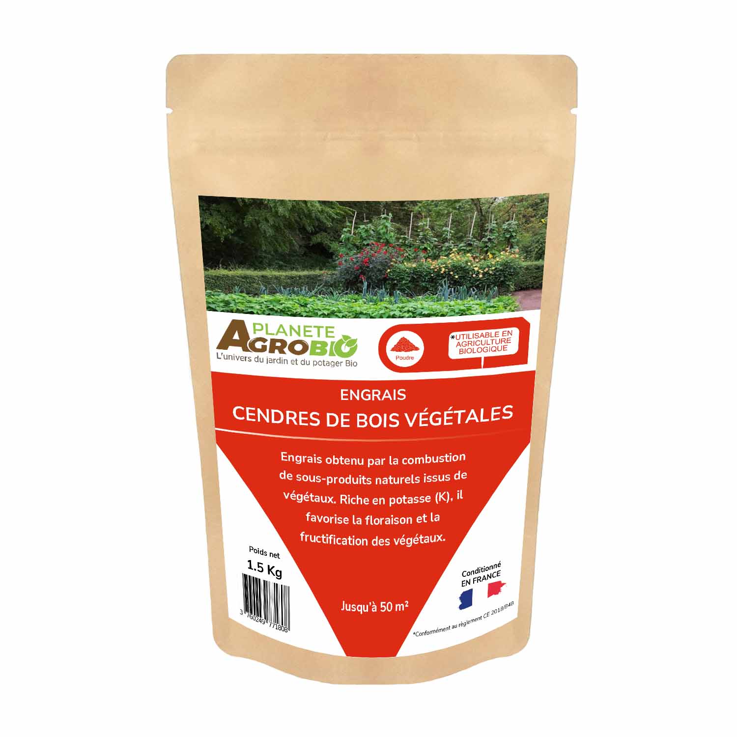 Engrais cendres de bois végétales 1.5Kg