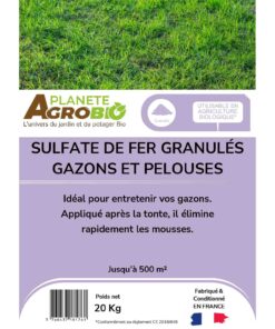 Sulfate de fer granulés gazon et pelouses 20Kg – Image 3