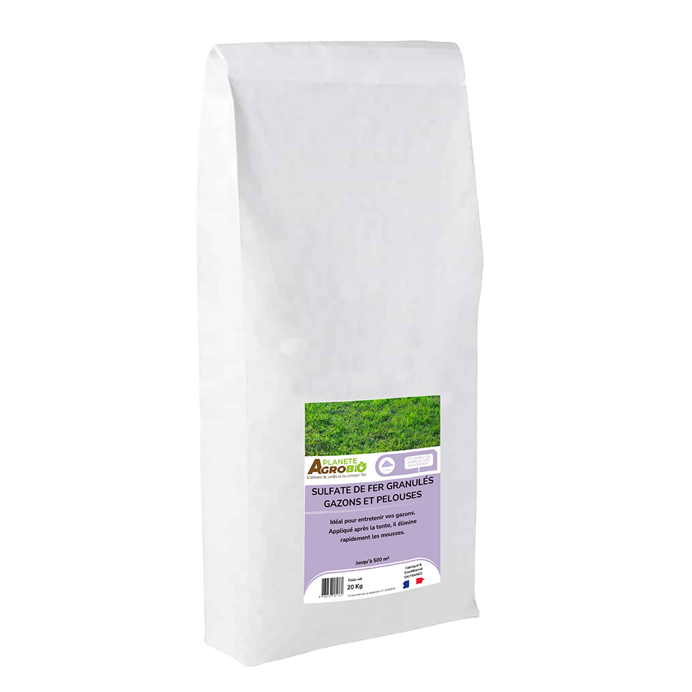 Sulfate de fer granulés gazon et pelouses 20Kg