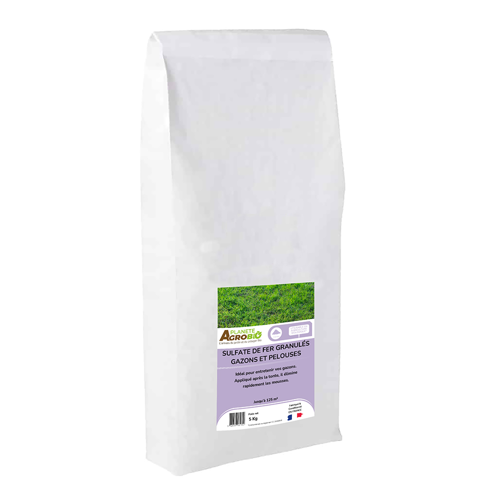 Sulfate de fer granulés gazon et pelouses 5Kg