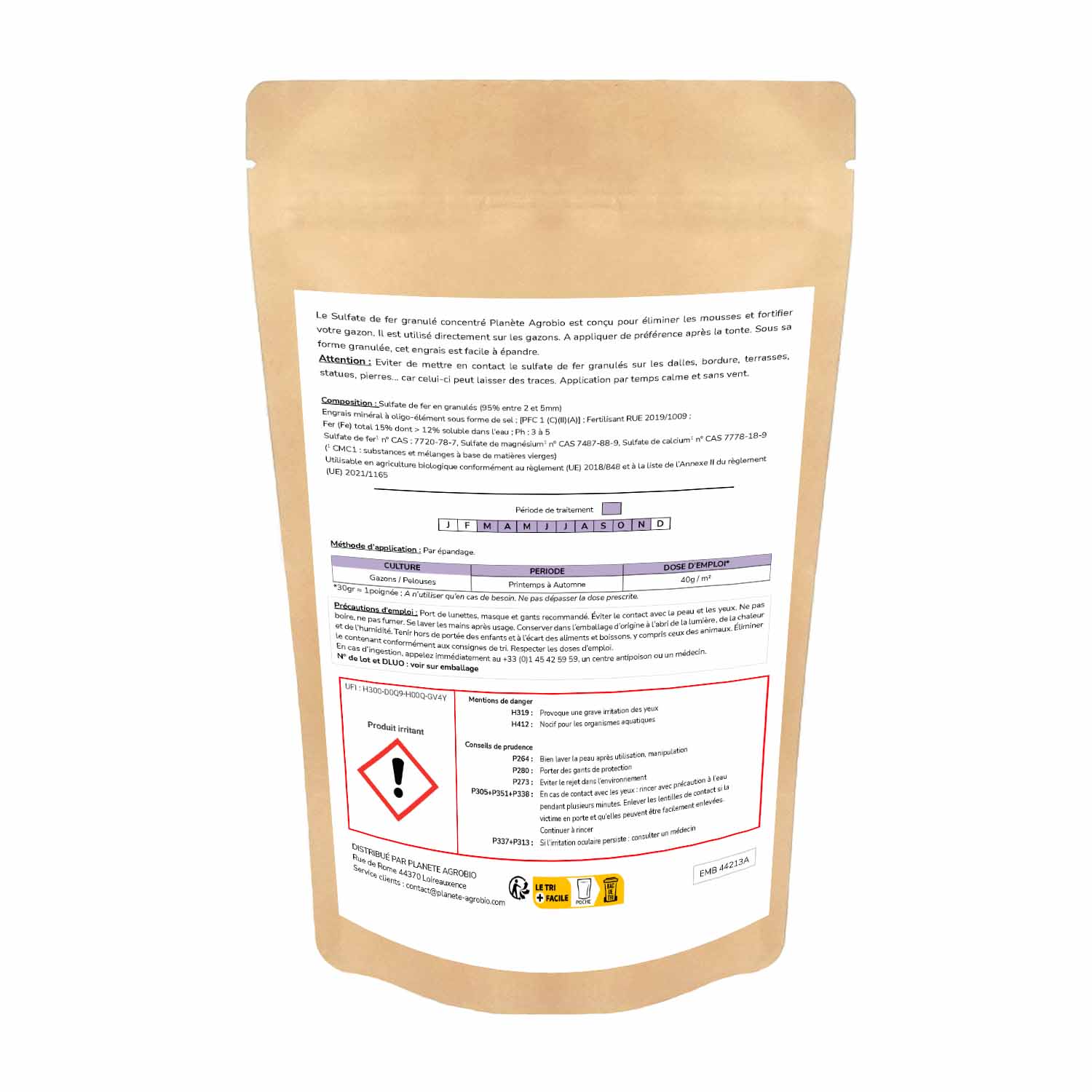 Sulfate de fer granulés gazon et pelouses 1.5Kg – Image 2