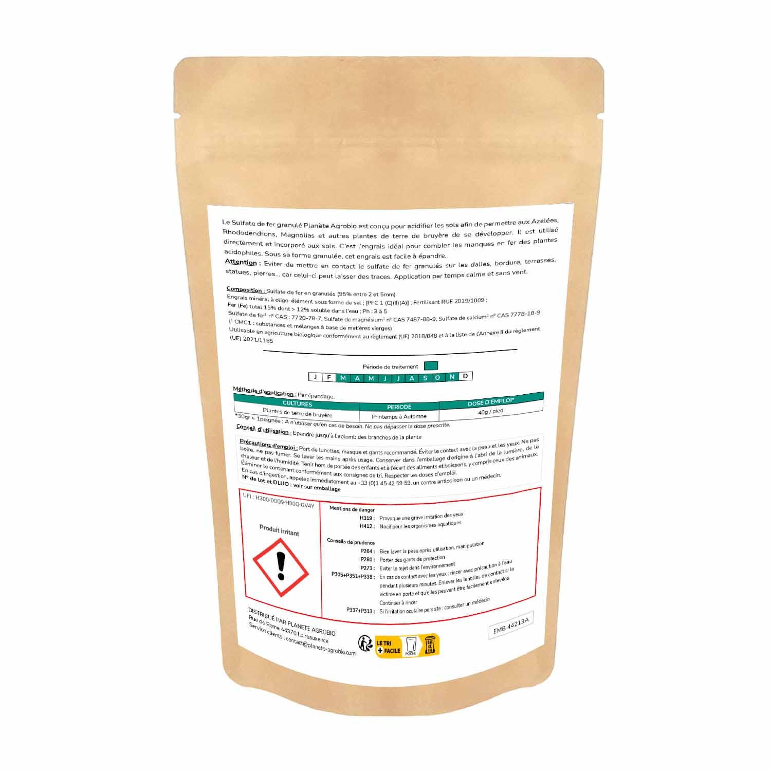Sulfate de fer granulés plantes de terre de bruyère 1.5Kg – Image 2
