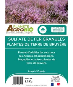 Sulfate de fer granulés plantes de terre de bruyère 1.5Kg – Image 3