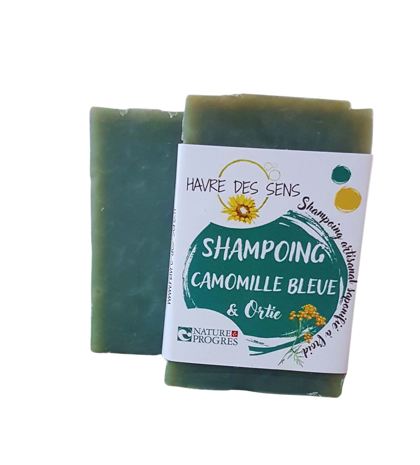Shampoing solide camomille bleue et ortie 100g