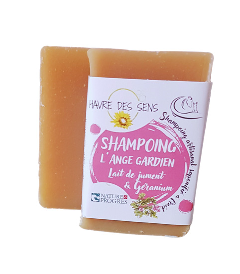 Shampoing solide lait de jument et géranium 100g